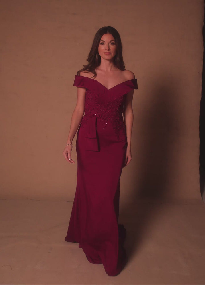 Rachel Allan RB8178 Off-The-Shoulder Sweetheart Fit-and-Flare Mother of the Bride Dress