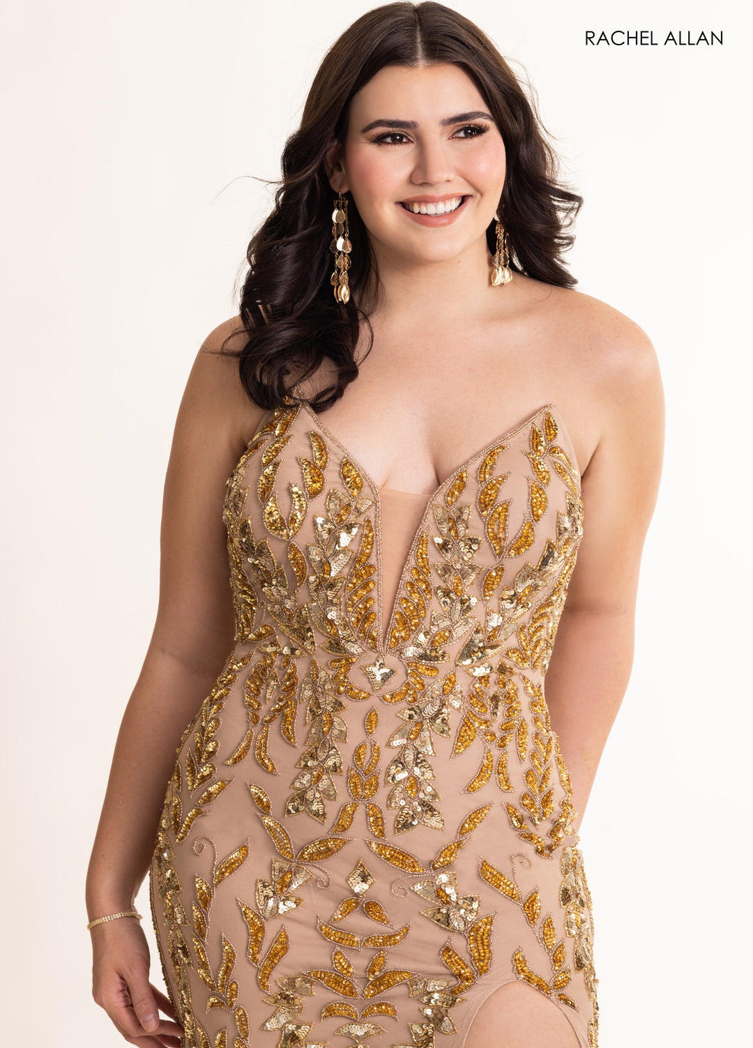 Rachel Allan 70931 Sequin High Slit Prom Dress 2026