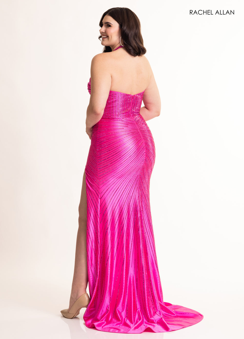 Rachel Allan 70997 Crystal Beaded Halter Prom Dress 2026