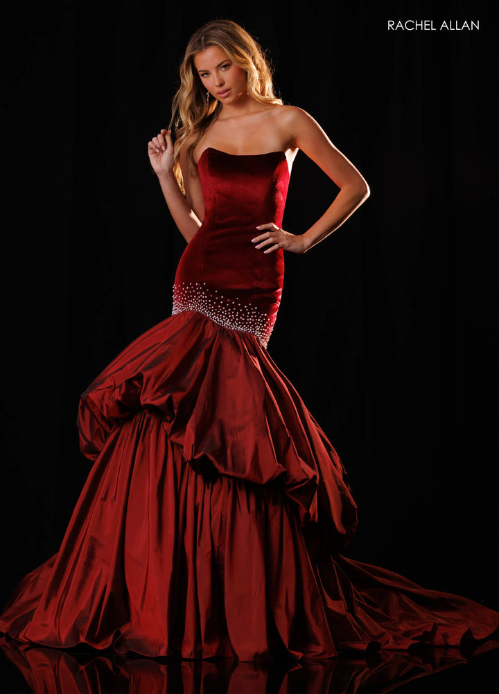 Rachel Allan 50442 Strapless Mermaid Pageant Dress - FOSTANI.com